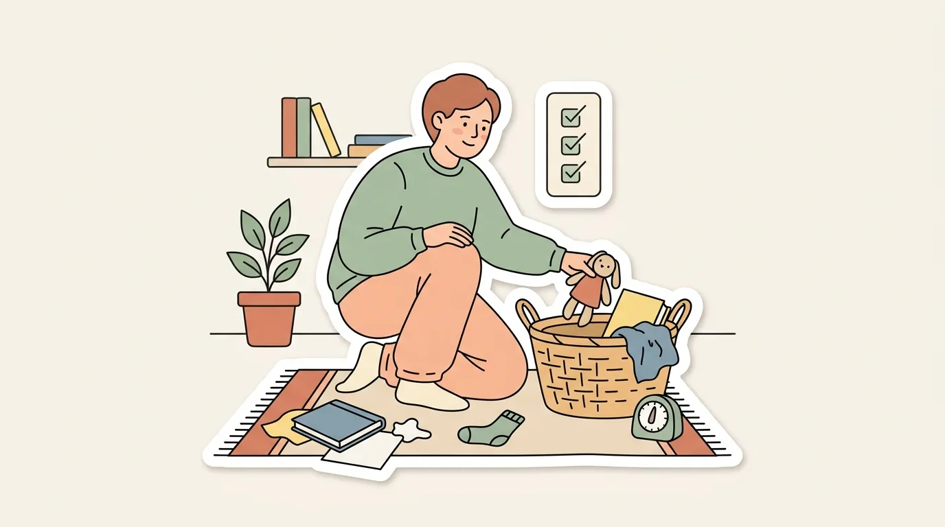 ADHD cleaning checklist: small chunks, one room at a time